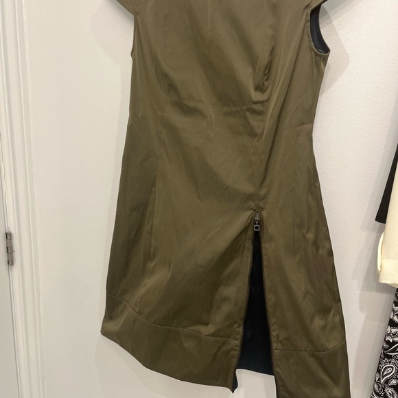 SARAH pacini green brown and grey dress with zipper size 0 - Picture 11 of 12